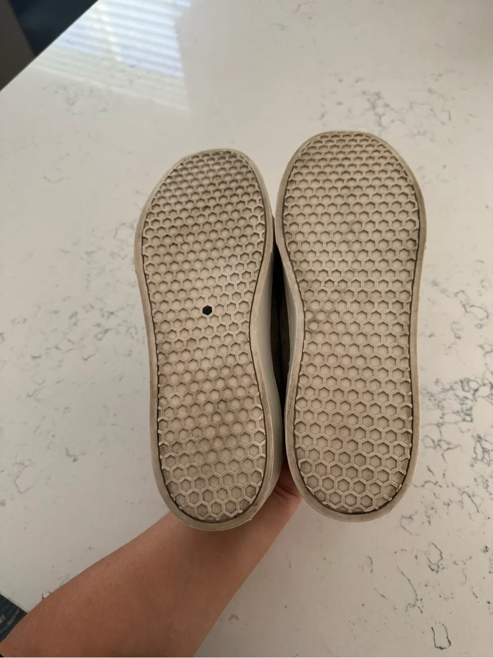 Sam Edelman Gray Faux Fur Pom Platform Slip-On Sneakers